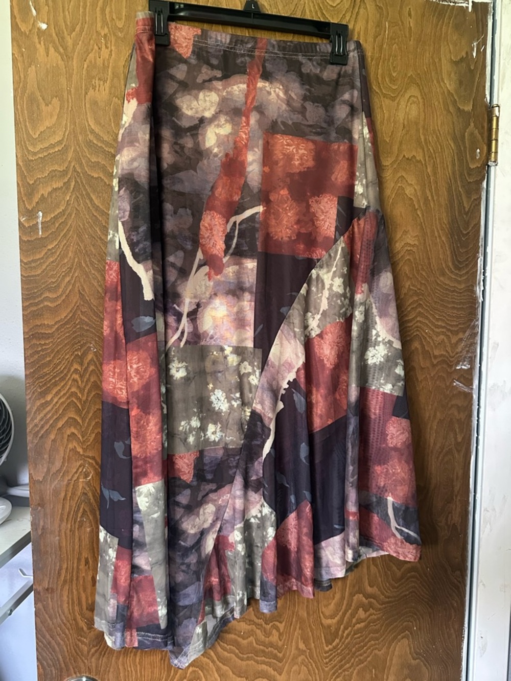 Cider Patchwork Print Floral Midi Skirt in Brown & Rust Like Free People Anthro - Picture 8 of 9